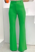 Bel Fermuarlı İspanyolpaça Pantolon 0231 Yeşil thumbnail 3
