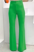 Bel Fermuarlı İspanyolpaça Pantolon 0231 Yeşil thumbnail 1