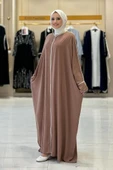 Fermuarlı Yarasakol Ferace 6002 Vizon thumbnail 10