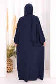Şallı Namaz Elbisesi 3857 Lacivert thumbnail 4