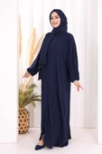 Şallı Namaz Elbisesi 3857 Lacivert thumbnail 3