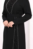 Taşlı Krep Dantel Elbise 3870 Siyah thumbnail 6
