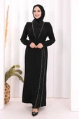 Taşlı Krep Dantel Elbise 3870 Siyah thumbnail 1