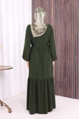 Fermuarlı Ferace 6001 Haki thumbnail 4
