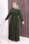 Fermuarlı Ferace 6001 Haki thumbnail 2