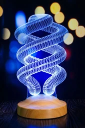 SEVGİ LAMBASI Spiral Şeklinde Gece Lambası, Helezon 3d Led Lamba thumbnail 1
