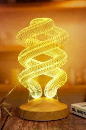SEVGİ LAMBASI Spiral Şeklinde Gece Lambası, Helezon 3d Led Lamba thumbnail 2