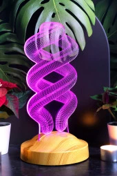 SEVGİ LAMBASI Spiral Şeklinde Gece Lambası, Helezon 3d Led Lamba thumbnail 4