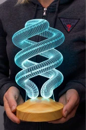 SEVGİ LAMBASI Spiral Şeklinde Gece Lambası, Helezon 3d Led Lamba thumbnail 7