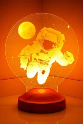 SEVGİ LAMBASI Astronot Figürlü Uzay Hediyesi, Led Lamba thumbnail 3