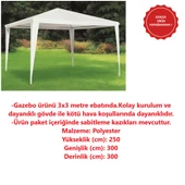 Katlanabilir Polyester Bahçe Gazebo Çadır 3x3 thumbnail 2