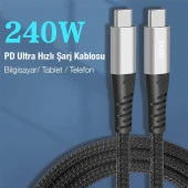 Zhltools 240W Type-C to Type-C Hızlı Şarj ve Data Kablosu thumbnail 2