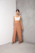 Taba Yandan Bağlamalı Keten Pantolon thumbnail 3