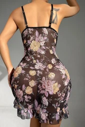 Bella Notte Siyah Desenli Gecelik 15570 thumbnail 4
