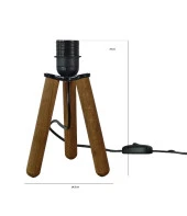 Ahşap Tripod Abajur Ayağı Klasik thumbnail 3