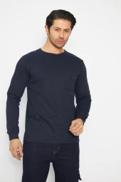 Uzun Kol Sıfır Yaka Sweatshirt thumbnail 1