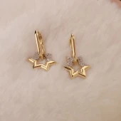 14k Altın Star Light Sallantılı Küpe thumbnail 4