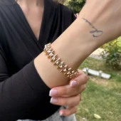 14k Rose Gold Crampoon Kelepçe Bilezik thumbnail 1