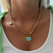 14k Altın Cetaş Eterna Heart&Star Kolye thumbnail 2