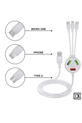Zhltools 6in1 3.1A Type C+ Lightning+ Mikro Usb kablo 120 Cm thumbnail 2