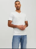 JACK JONES Erkek V Yaka Basic Tişört 12156102 thumbnail 1