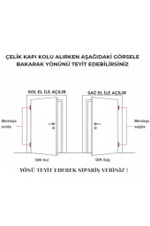 Osmanlı Lux Nikel Saten Çelik Kapı Kapı Kolu Sol Basar Tek Yön thumbnail 2