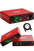 Midex GLX-700RD Üst Segment Usb Stüdyo Ses Kartı 2 Giriş 2 Çıkış 24bit/192kHz thumbnail 1