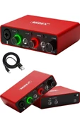 Midex GLX-700RD Üst Segment Usb Stüdyo Ses Kartı 2 Giriş 2 Çıkış 24bit/192kHz thumbnail 2