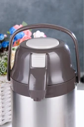 Cooker 2,5 lt. çelik termos pompalı - çay termosu kah. thumbnail 2