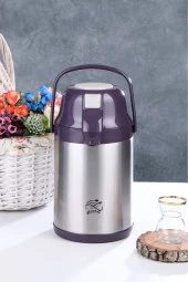 Cooker 2,5 lt. çelik termos pompalı - çay termosu brd thumbnail 1