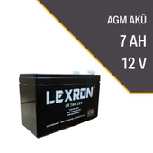 7 AMPER 12V VOLT LEXRON KURU TİP AKÜ thumbnail 2