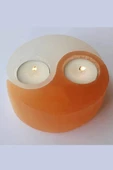 Yin Yang İkili Selenit Mumluk thumbnail 1