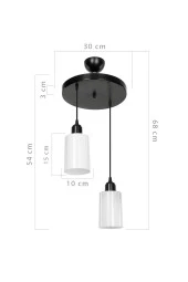 Modelight Aksel 2'li Avize Opal Optik Camlı Siyah thumbnail 2