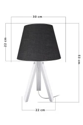 Modelight Deko Abajur Beyaz Ayak / Siyah Şapka thumbnail 2