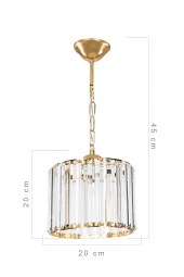 Modelight Lavinya Kristal Tekli Avize Gold thumbnail 3