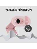 Logitech Brio 100 Pembe Full HD 1080P Mikrofonlu Webcam thumbnail 4