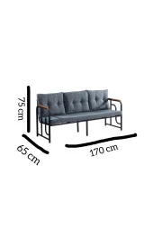 Serdemdizayn 3 Lü Bahçe Balkon Koltuk thumbnail 3