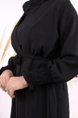 Elbiseli Abaya Takım ŞAL HEDİYE  3883 Siyah thumbnail 5