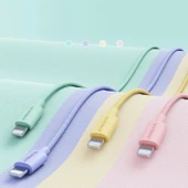 Joyroom İphone USB Renkli Yanmaz Silikon Data Şarj Kablosu thumbnail 4