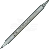Zig Writer Metallic Colours Çift Uçlu Marker Kalem 102 Silver thumbnail 2
