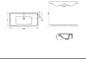 SAFİR ETEJERLİ LAVABO 100cm TURAVİT thumbnail 3
