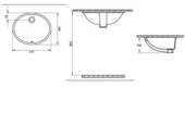 HİLTON OVAL LAVABO 37X47 TURASER thumbnail 3