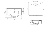 YAKAMOZ ETEJERLİ LAVABO 80cm TURAVİT thumbnail 2