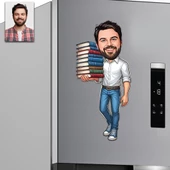 Kitap Kurdu Tasarımlı Buzdolabı Magneti thumbnail 1