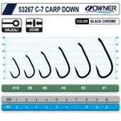 Owner 53267 C-7 Carp Down Black Chrome Sazan İğnesi thumbnail 2