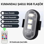 Kumandalı Şarjlı Çift RGB Led Flaşör thumbnail 1