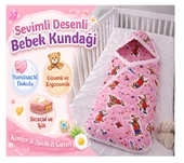 Taç Flanel Bebek Kundağı-Pembe thumbnail 3