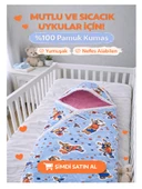 Taç Flanel Bebek Kundağı-Mavi thumbnail 4