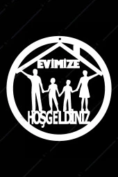 Evimize Hoşgeldiniz Kapı Süsü Ahşap Dekorasyon thumbnail 2