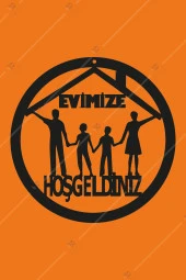 Evimize Hoşgeldiniz Kapı Süsü Ahşap Dekorasyon thumbnail 2